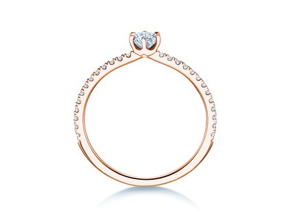Verlovingsring Royal Pavé in 18K roségoud met natuurlijke diamanten 0,40ct G/SI