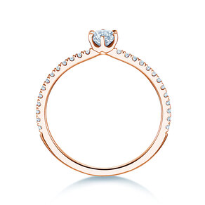 Verlovingsring Royal Pavé in 18K roségoud met natuurlijke diamanten 0,40ct G/SI