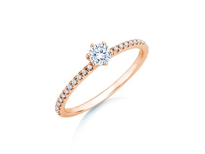 Verlovingsring Royal Pavé in 18K roségoud met natuurlijke diamanten 0,40ct G/SI