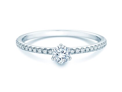 Verlovingsring Royal Pavé in 9K witgoud met natuurlijke diamanten 0,35ct G/SI