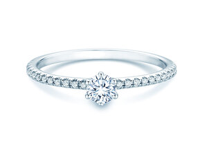 Verlovingsring Royal Pavé in 9K witgoud met natuurlijke diamanten 0,35ct G/SI