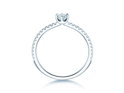 Verlovingsring Royal Pavé in 9K witgoud met natuurlijke diamanten 0,35ct G/SI
