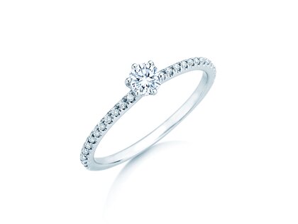 Verlovingsring Royal Pavé in 9K witgoud met natuurlijke diamanten 0,35ct G/SI
