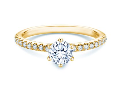 Verlovingsring Royal Pavé in 9K geelgoud met natuurlijke diamanten 0,65ct G/SI