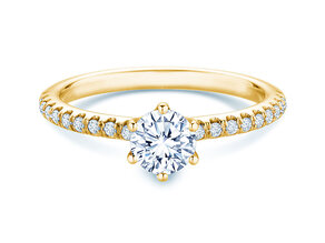 Verlovingsring Royal Pavé in 9K geelgoud met natuurlijke diamanten 0,65ct G/SI