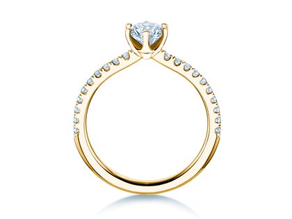 Verlovingsring Royal Pavé in 9K geelgoud met natuurlijke diamanten 0,65ct G/SI