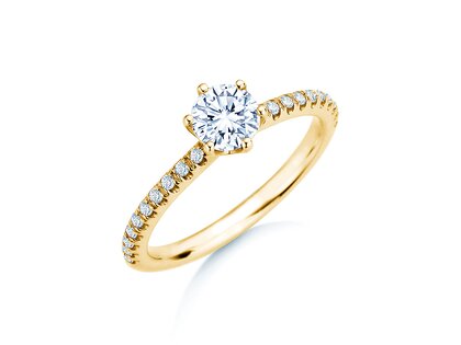 Verlovingsring Royal Pavé in 9K geelgoud met natuurlijke diamanten 0,65ct G/SI
