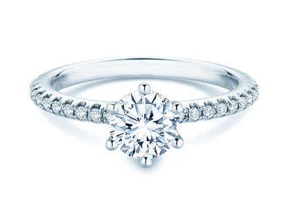 Verlovingsring Royal Pavé in 9K witgoud met natuurlijke diamanten 1,22ct G/SI