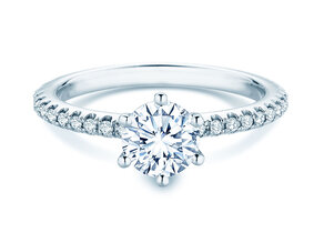 Verlovingsring Royal Pavé in 9K witgoud met natuurlijke diamanten 1,22ct G/SI