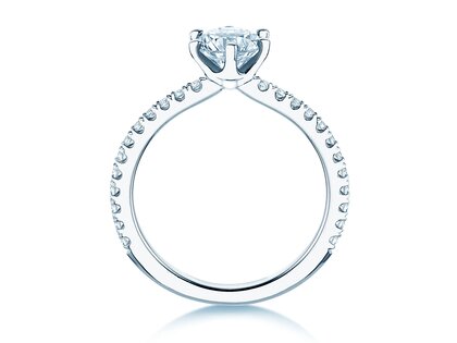 Verlovingsring Royal Pavé in 9K witgoud met natuurlijke diamanten 1,22ct G/SI