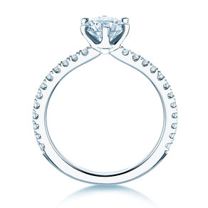 Verlovingsring Royal Pavé in 9K witgoud met natuurlijke diamanten 1,22ct G/SI