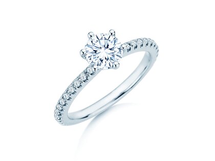 Verlovingsring Royal Pavé in 9K witgoud met natuurlijke diamanten 1,22ct G/SI