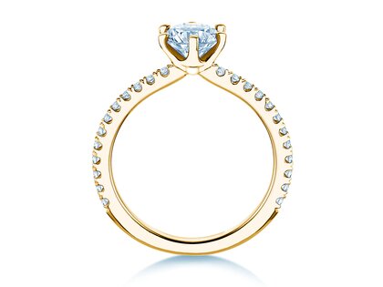 Verlovingsring Royal Pavé in 9K geelgoud met natuurlijke diamanten 1,22ct G/SI