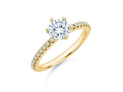 Verlovingsring Royal Pavé in 9K geelgoud met natuurlijke diamanten 1,22ct G/SI