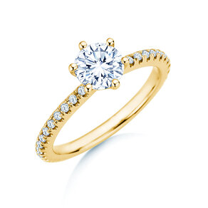 Verlovingsring Royal Pavé in 9K geelgoud met natuurlijke diamanten 1,22ct G/SI