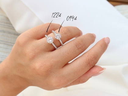 Verlovingsring Royal Pavé in 9K witgoud met natuurlijke diamanten 1,22ct G/SI