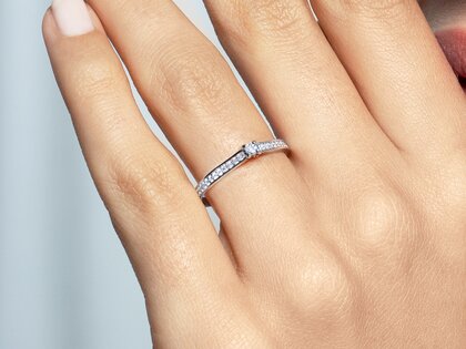 Verlovingsring Surprise Pavé in 14K witgoud met diamanten 0,23ct G/SI