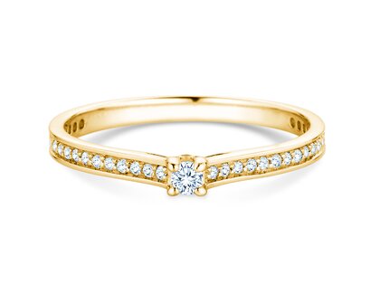 Verlovingsring Surprise Pavé in 14K geelgoud met diamanten 0,23ct G/SI