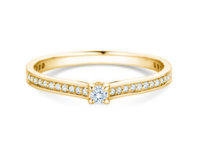 Verlovingsring Surprise Pavé in 14K geelgoud met diamanten 0,23ct G/SI