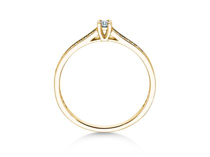 Verlovingsring Surprise Pavé in 14K geelgoud met diamanten 0,23ct G/SI