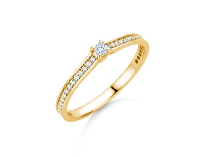 Verlovingsring Surprise Pavé in 14K geelgoud met diamanten 0,23ct G/SI