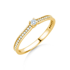 Verlovingsring Surprise Pavé in 14K geelgoud met diamanten 0,23ct G/SI