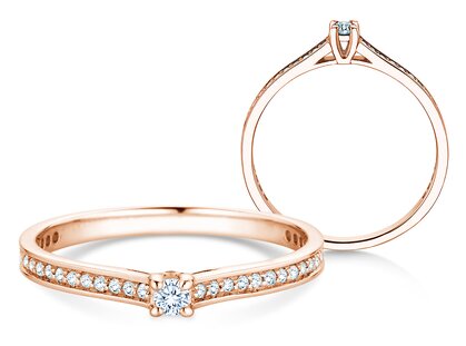 Verlovingsring Surprise Pavé in 14K roségoud met diamanten 0,23ct G/SI