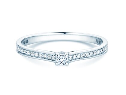 Verlovingsring Surprise Pavé in 14K witgoud met diamanten 0,23ct G/SI