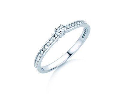 Verlovingsring Surprise Pavé in 14K witgoud met diamanten 0,23ct G/SI
