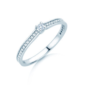 Verlovingsring Surprise Pavé in 14K witgoud met diamanten 0,23ct G/SI