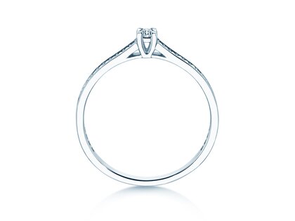 Verlovingsring Surprise Pavé in 14K witgoud met diamanten 0,23ct G/SI