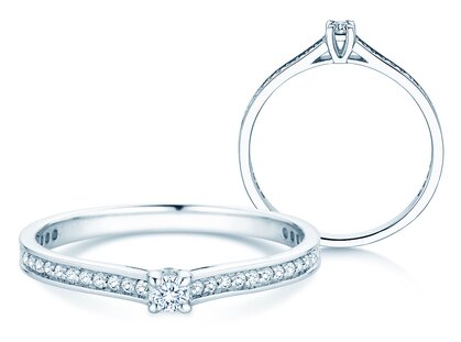 Verlovingsring Surprise Pavé in 14K witgoud met diamanten 0,23ct G/SI