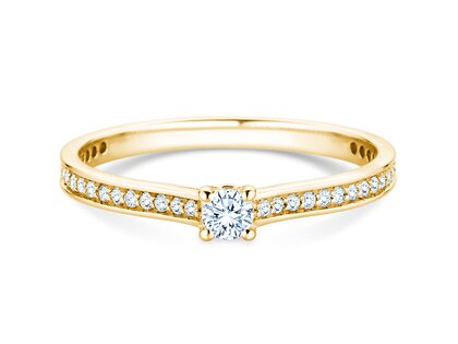 Verlovingsring Surprise Pavé in 9K geelgoud met diamanten 0,33ct G/SI