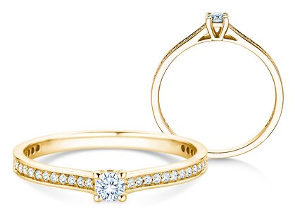 Verlovingsring Surprise Pavé in 14K geelgoud met diamanten 0,33ct G/SI