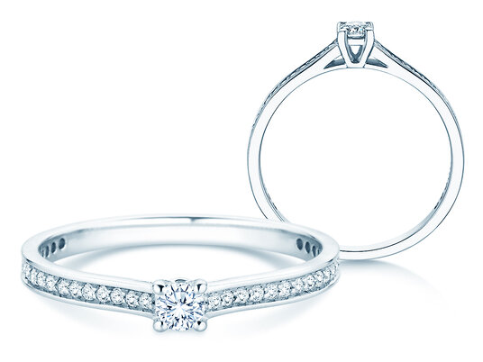 Verlovingsring Surprise Pavé in 9K witgoud met diamanten 0,33ct G/SI