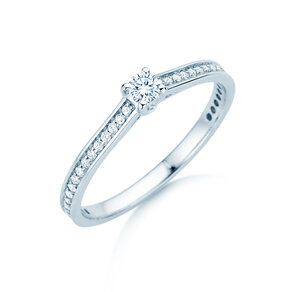 Verlovingsring Surprise Pavé in 9K witgoud met diamanten 0,33ct G/SI