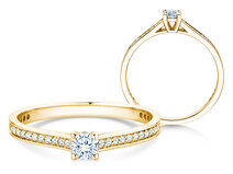 Verlovingsring Surprise Pavé in 9K geelgoud met diamanten 0,38ct G/SI