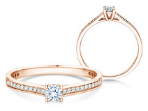 Verlovingsring Surprise Pavé in 9K roségoud met diamanten 0,38ct G/SI