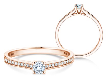 Verlovingsring Surprise Pavé in 9K roségoud met diamanten 0,38ct G/SI