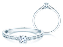 Verlovingsring Surprise Pavé in 9K witgoud met diamanten 0,38ct G/SI