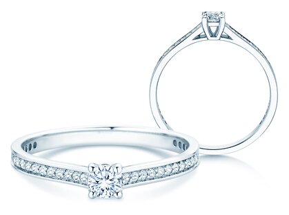 Verlovingsring Surprise Pavé in 9K witgoud met diamanten 0,38ct G/SI