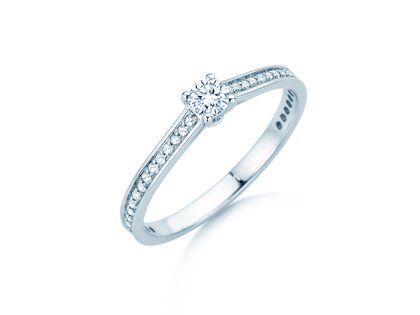 Verlovingsring Surprise Pavé in 9K witgoud met diamanten 0,38ct G/SI