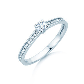Verlovingsring Surprise Pavé in 9K witgoud met diamanten 0,38ct G/SI