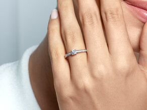 Verlovingsring Surprise Pavé in 9K geelgoud met diamanten 0,49ct G/SI
