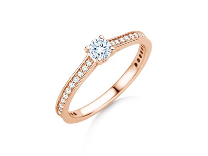 Verlovingsring Surprise Pavé in 14K roségoud met diamanten 0,49ct G/SI