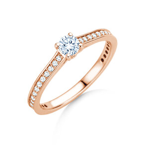 Verlovingsring Surprise Pavé in 14K roségoud met diamanten 0,49ct G/SI