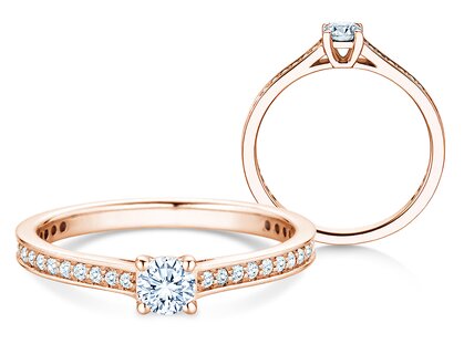 Verlovingsring Surprise Pavé in 14K roségoud met diamanten 0,49ct G/SI