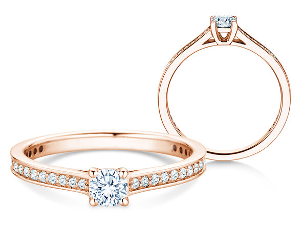 Verlovingsring Surprise Pavé in 14K roségoud met diamanten 0,49ct G/SI