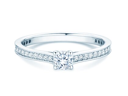 Verlovingsring Surprise Pavé in 9K witgoud met diamanten 0,49ct G/SI