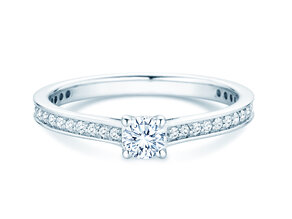Verlovingsring Surprise Pavé in 9K witgoud met diamanten 0,49ct G/SI